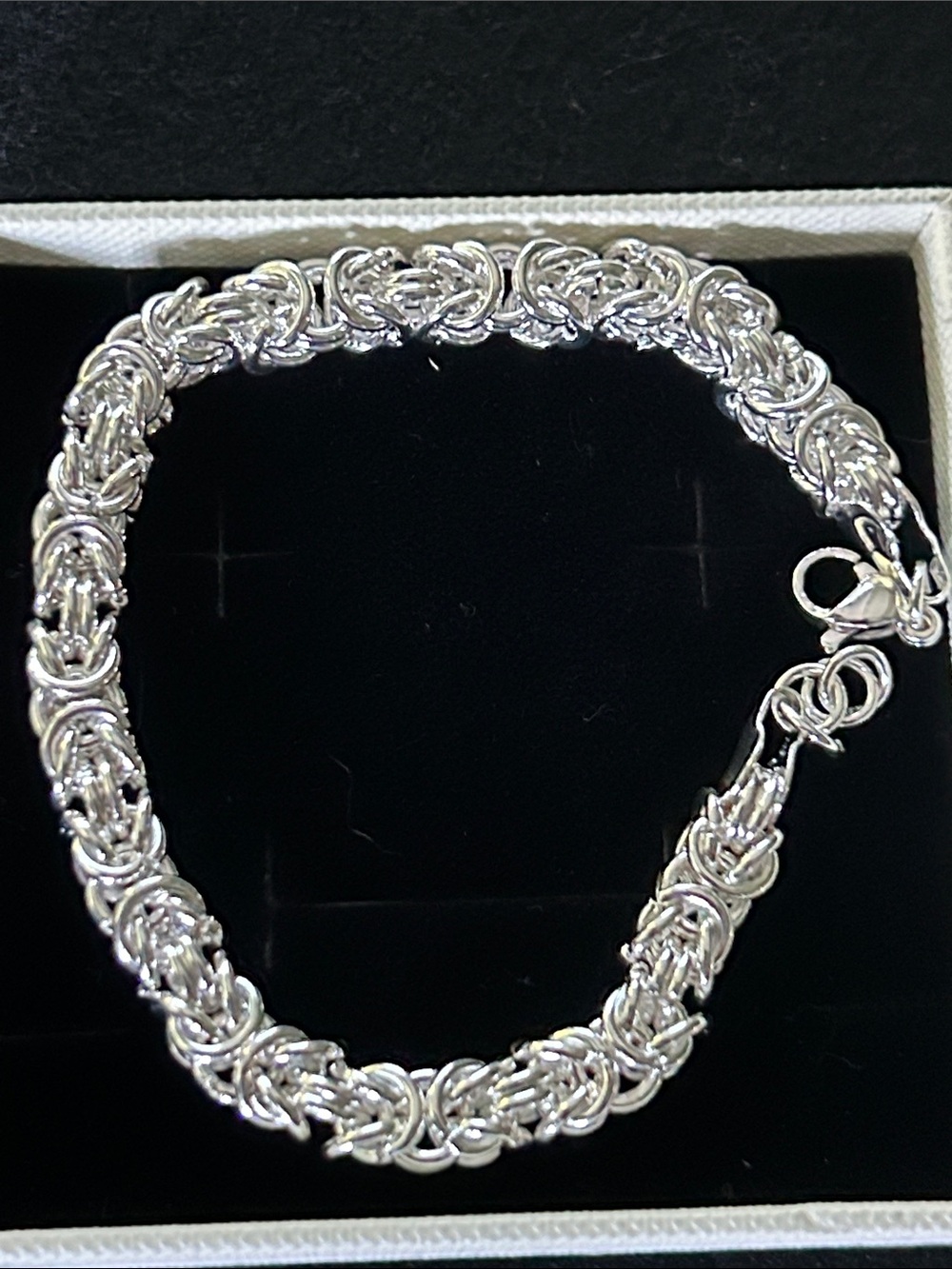 Silver Toned Rope Chain Bracelet - 6.5 inches